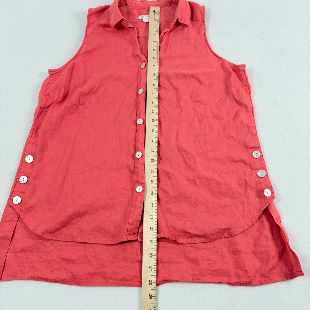J. Jill Love Linen Sleeveless Tunic Womens Size M Coral Pink Resort Quiet Luxury - Picture 7 of 11